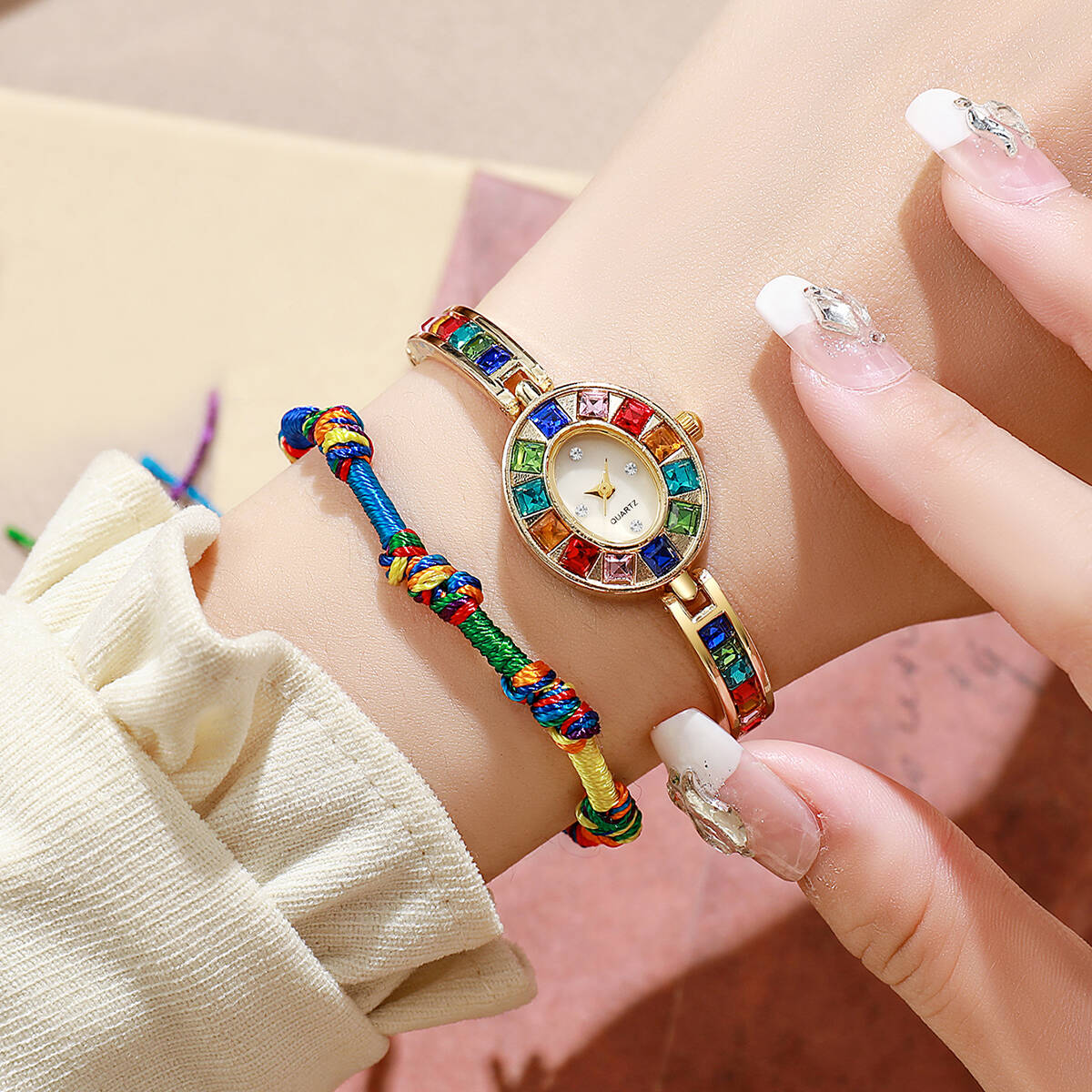 Luxury Watch Women - 2PCS/Set Luxury Rhinestone Women Watches Fashion