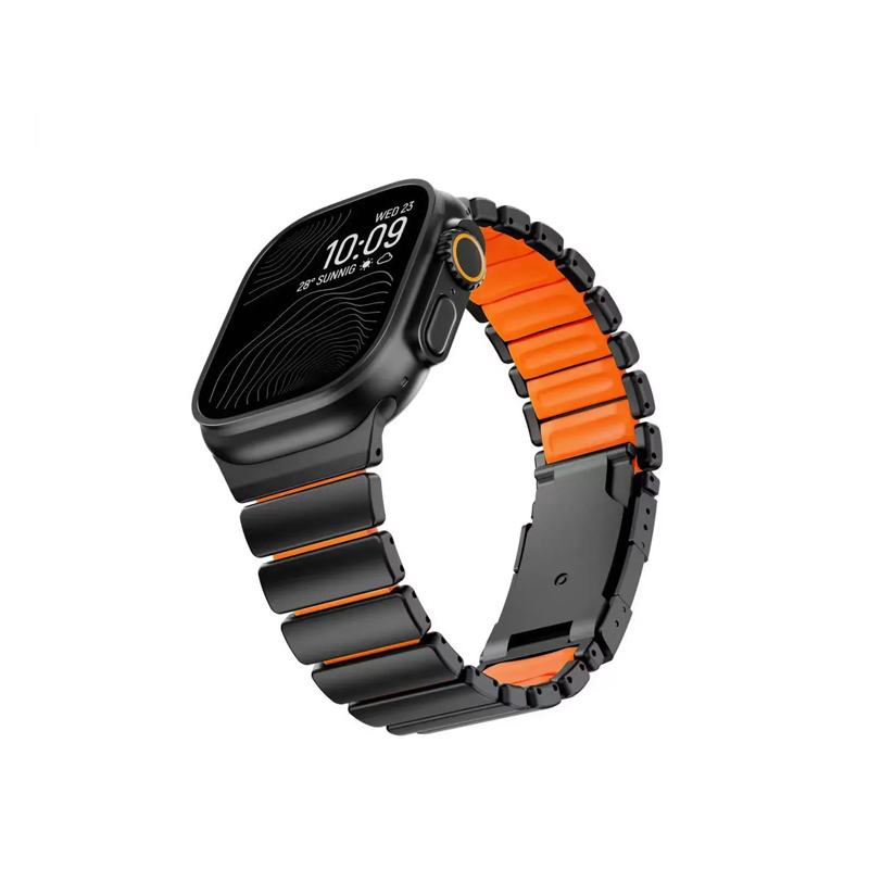 Luxury Watch Ap - Luxury Titanium Silicone Strap for Apple