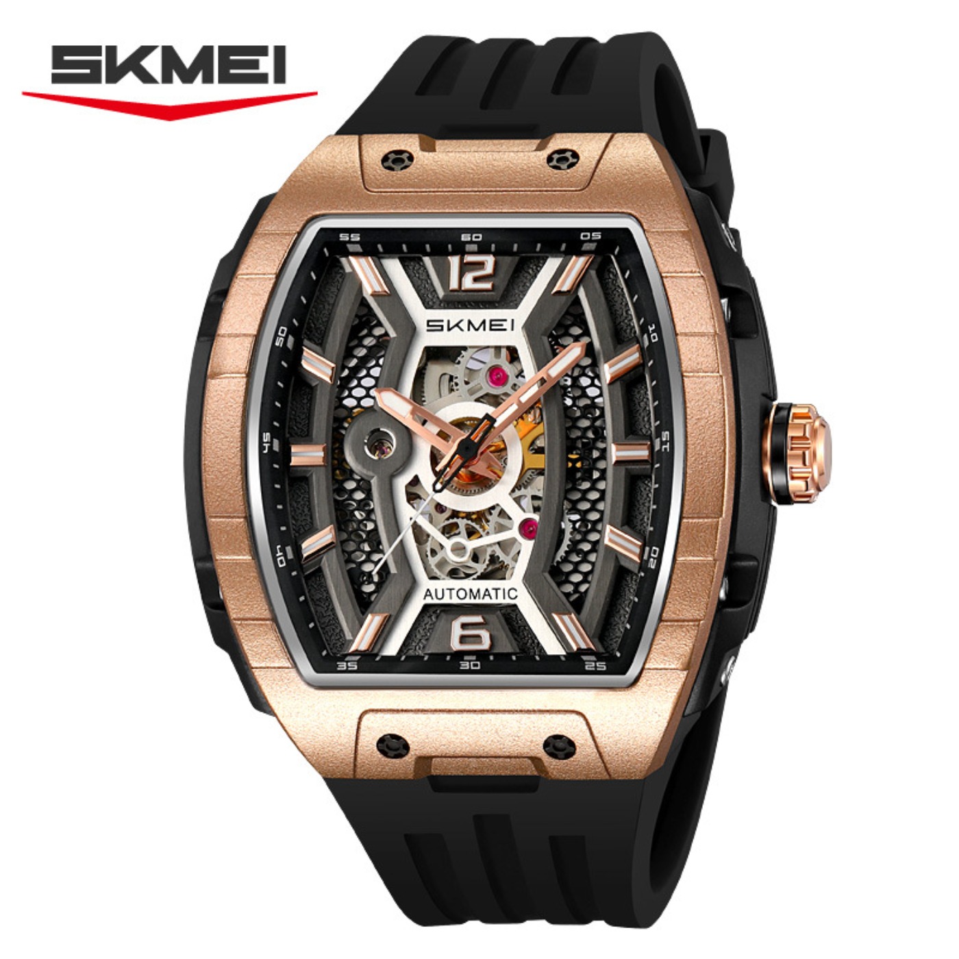 Rose Gold Tonneau Men's Automa - Luxury Watch Case review and price