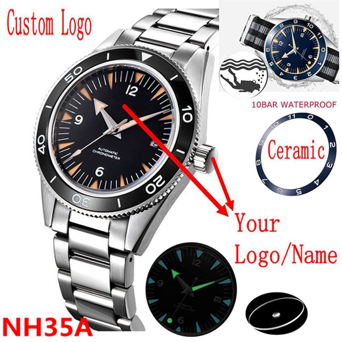Custom Logo NH35 Movement Watc - Luxury Watch Life review and price