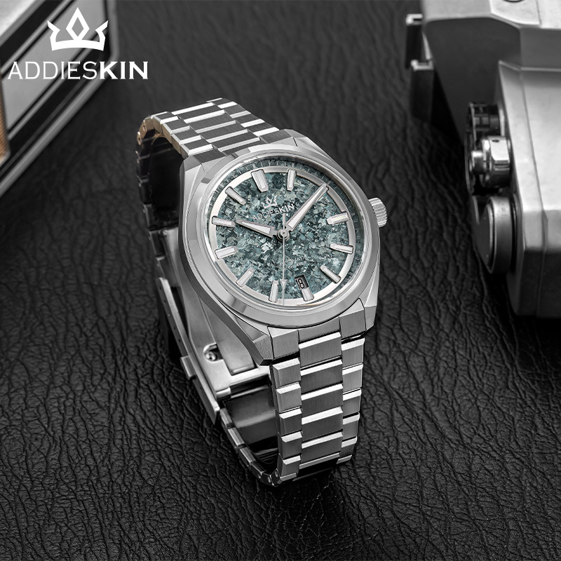 AddiesKin K006 Ice Crack Titan - Luxury Watch Green Dial review and price