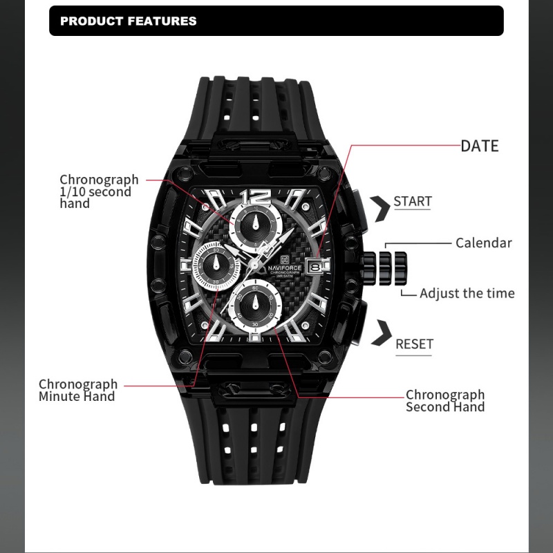 NAVIFORCE Man's Watch 5ATM Wat - Luxury Watch Strap review and price