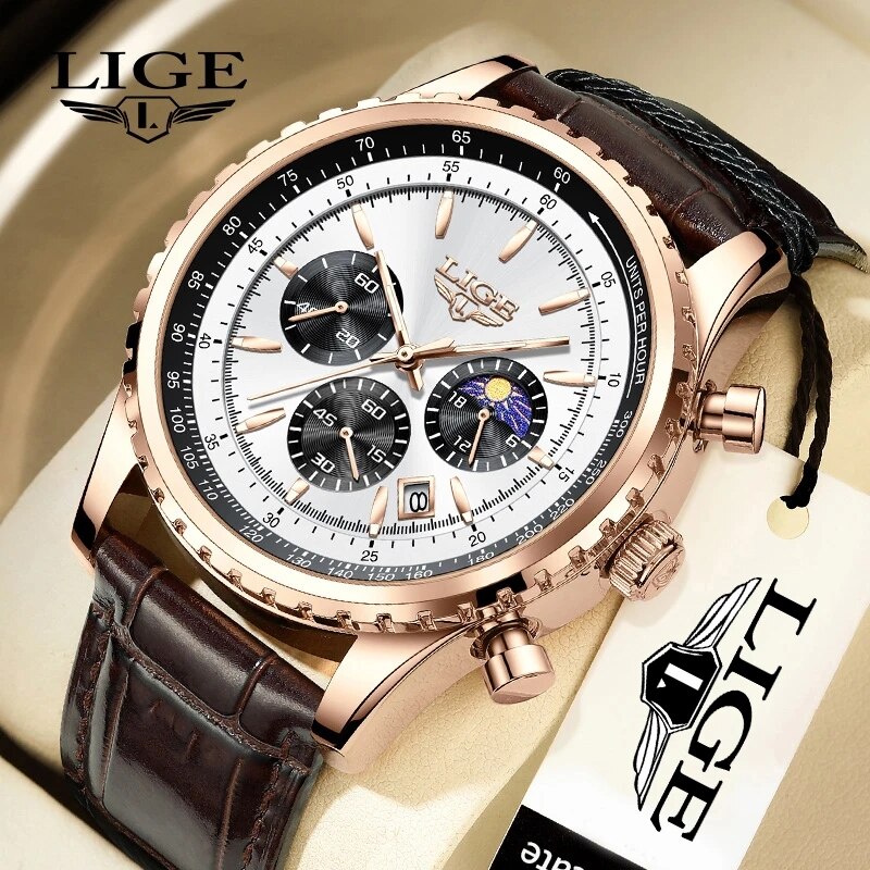 LIGE New Mens Watches Top Bran - Luxury Watch Holder For Men review and price