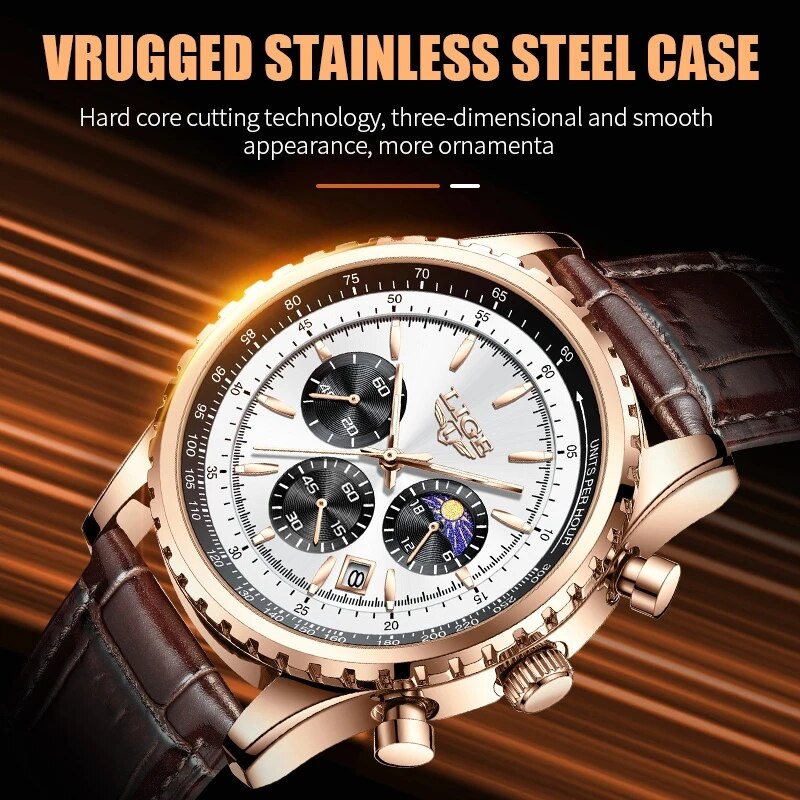 LIGE New Mens Watches Top Bran - Luxury Watch Holder For Men review and price