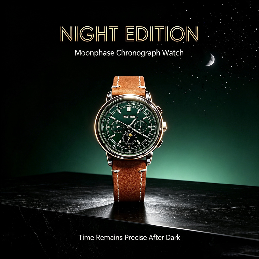 Men ST1655 Movement Moon Phase - Automatic Pilot Watch review and price