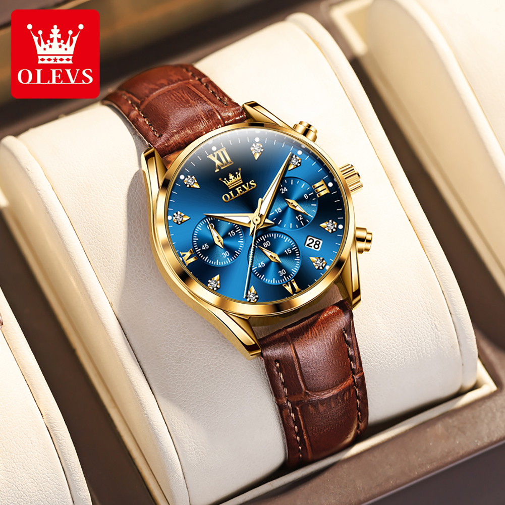 OLEVS 5523 Original Brand Wome - Luxury Watch With Leather Strap review and price