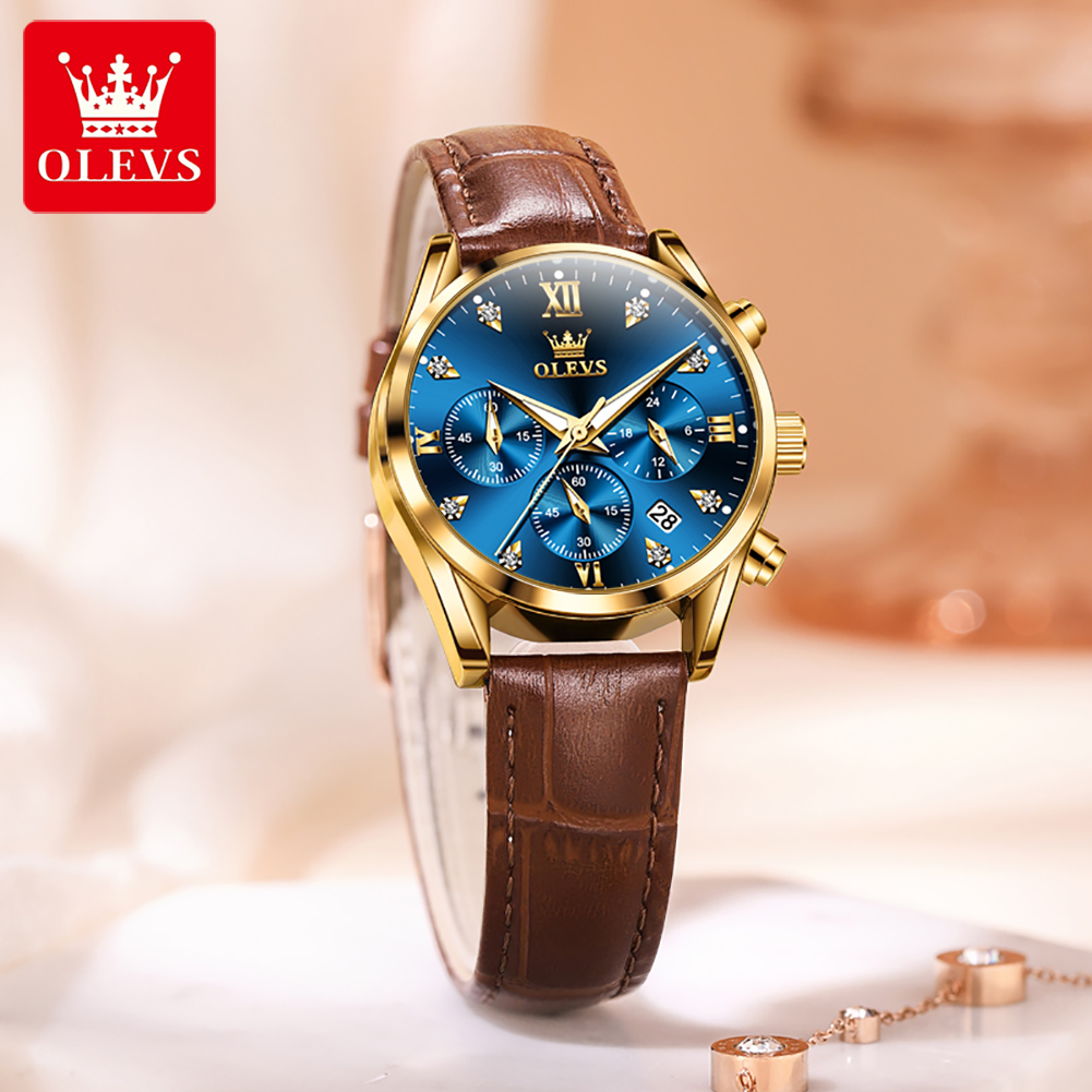 OLEVS 5523 Original Brand Wome - Luxury Watch With Leather Strap review and price
