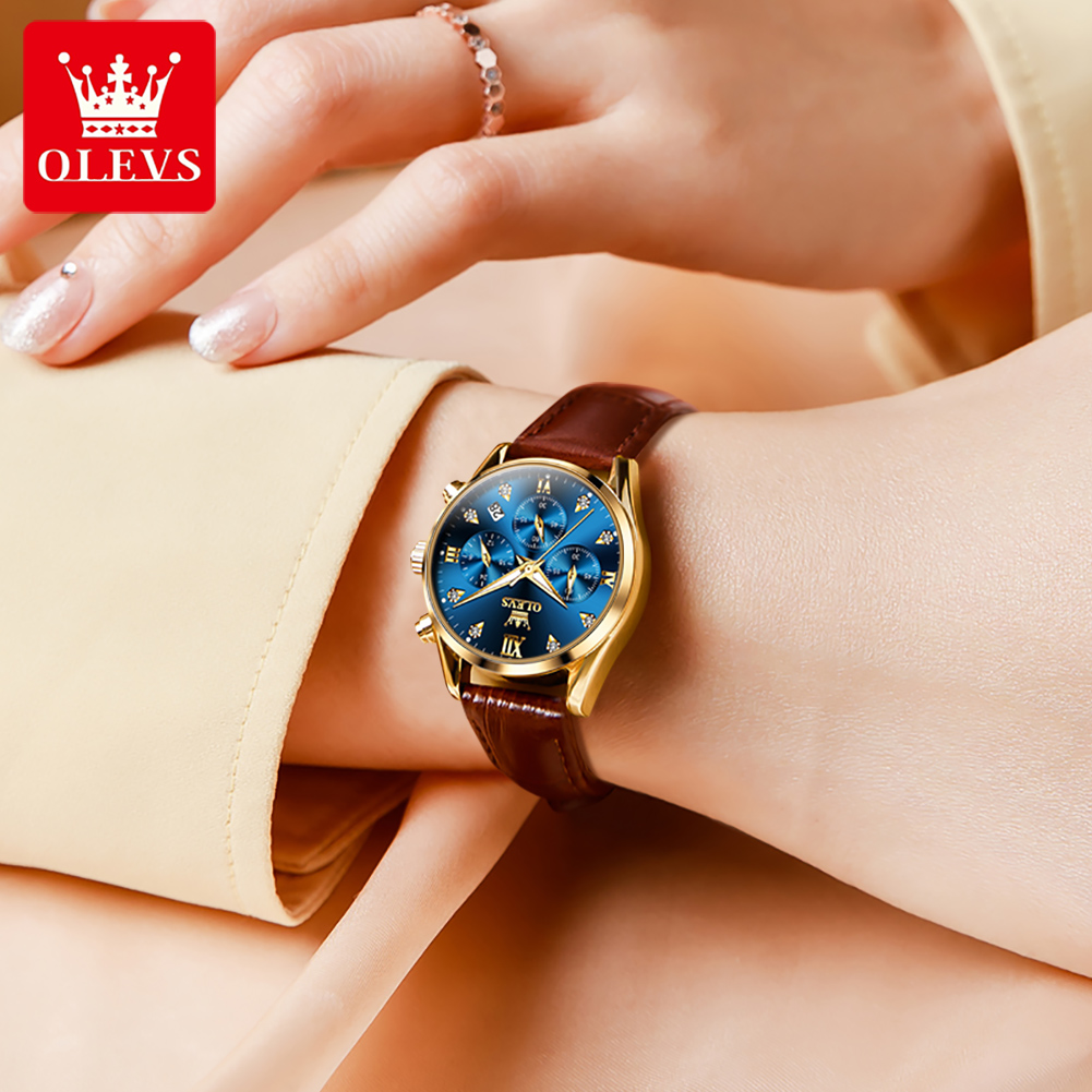 OLEVS 5523 Original Brand Wome - Luxury Watch With Leather Strap review and price