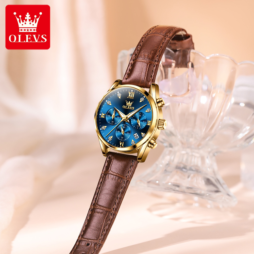 OLEVS 5523 Original Brand Wome - Luxury Watch With Leather Strap review and price
