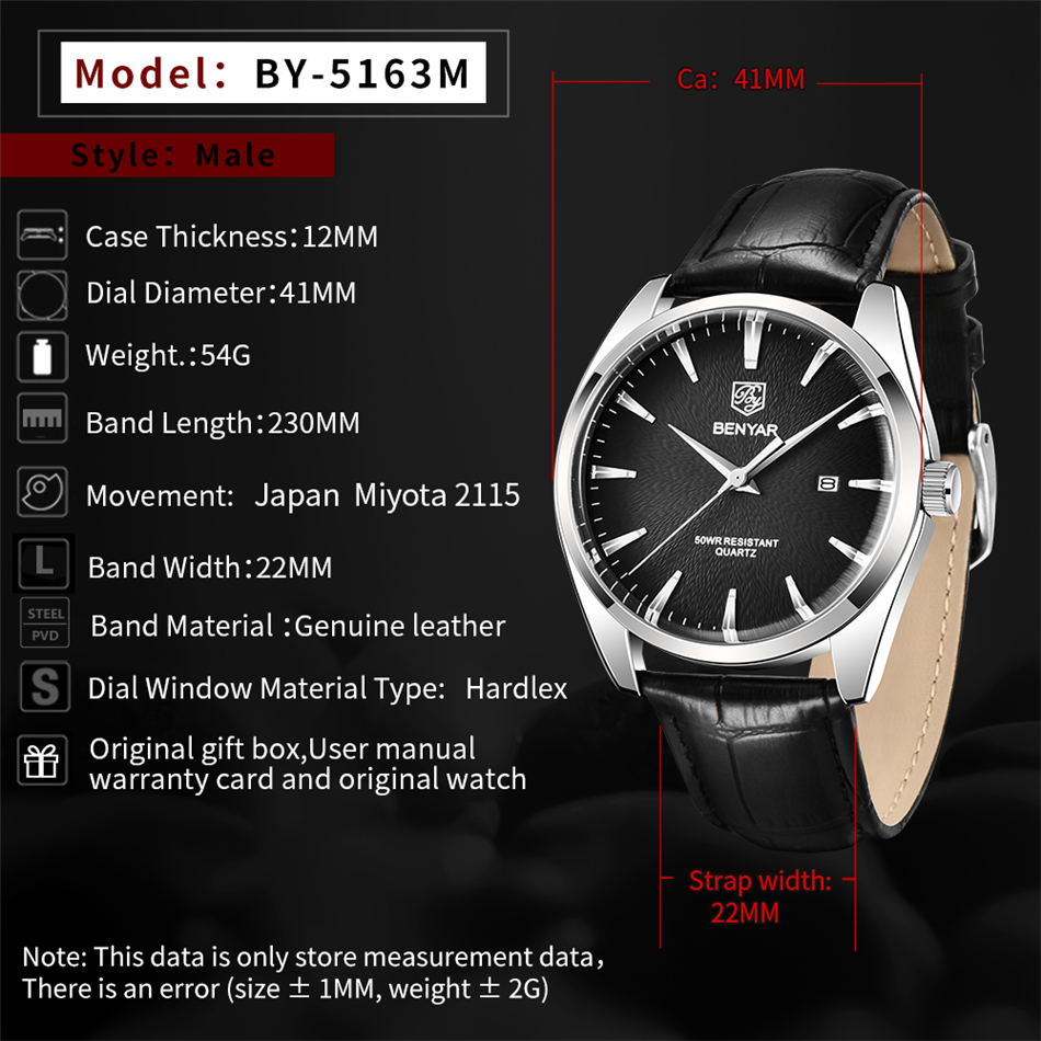 Benyar 5163 Top Brand Luxury M - Luxury Watch Holder For Men review and price