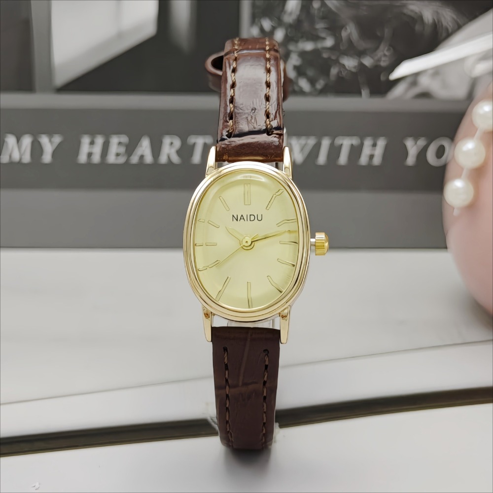 Fashion Brand Women Oval Dial  - Luxury Watch With Leather Strap review and price