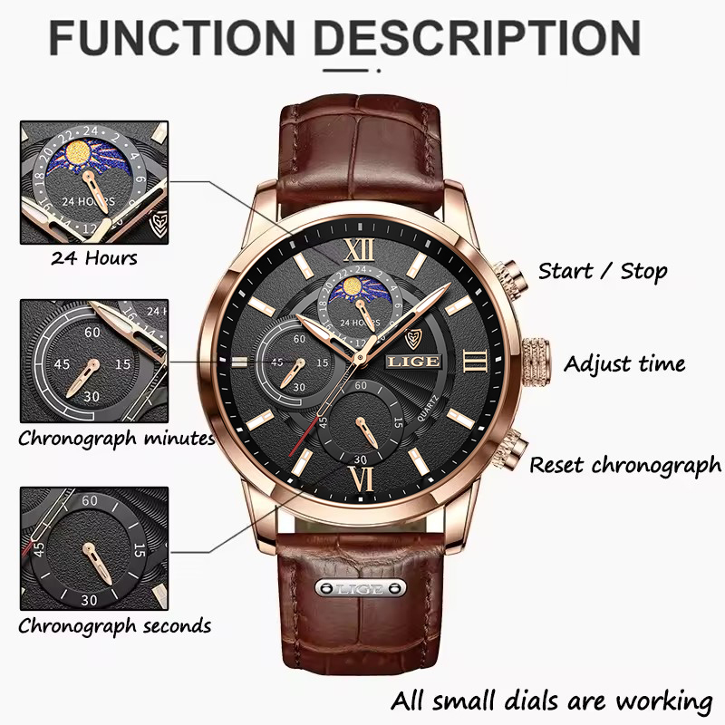 Men's Watches LIGE Top Brand L - Luxury Watch Holder For Men review and price